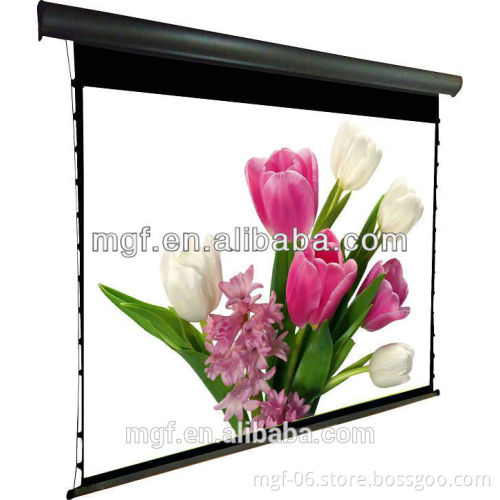 hidden In ceiling mounted screen/projector screen with remote control for education motor driven projector screen